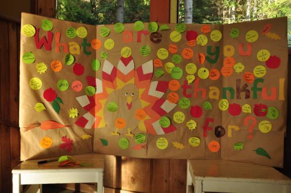 Celebração do Thanksgiving Day no Strathcona Lodge, ao lado do Buttle Lake, na Vancouver Island, costa oeste do Canadá